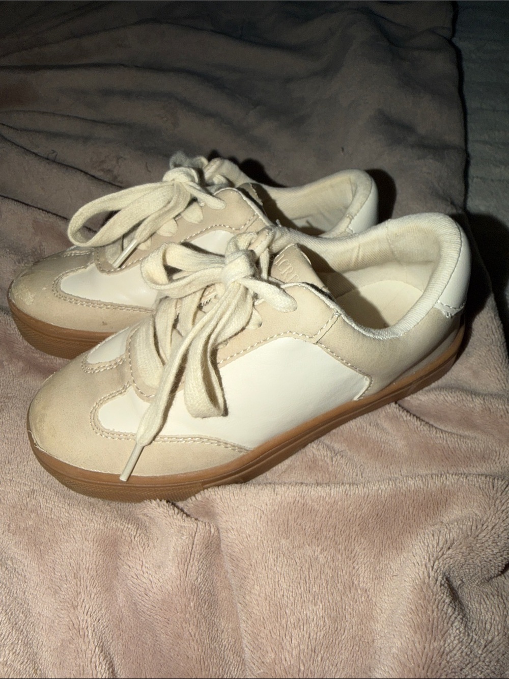 J. Crew Kids Lace-Up Sneakers in Cream, White and Tan